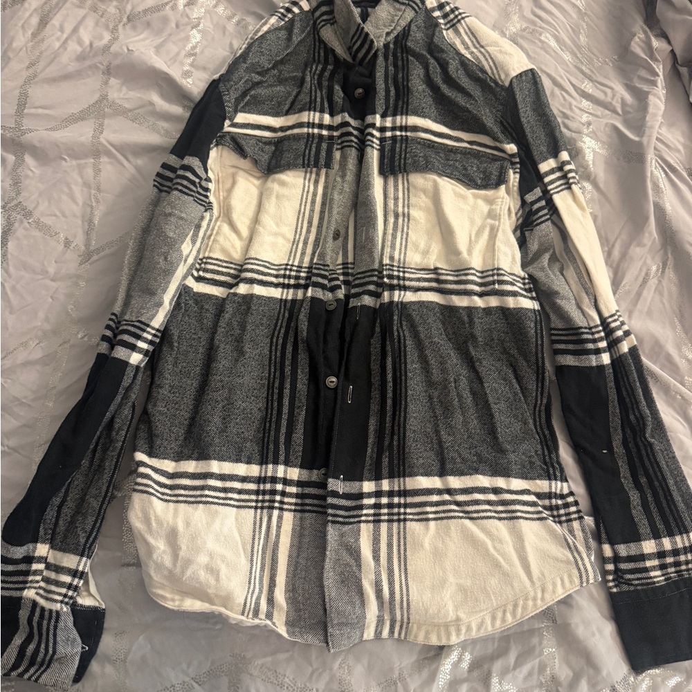 Good Man Brand Black and White Plaid Button Down Shirt